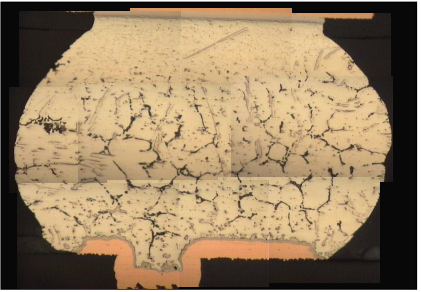 回流溫度比無鉛焊球熔點(diǎn)低時，Pb沿著晶界擴(kuò)散。黑色/灰色-富鉛區(qū)域，棒狀-Ag3Sn, 灰色顆粒-Cu6Sn5