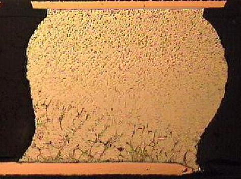 冷卻過程焊料球未能完全坍塌，導(dǎo)致焊點(diǎn)形狀異常。